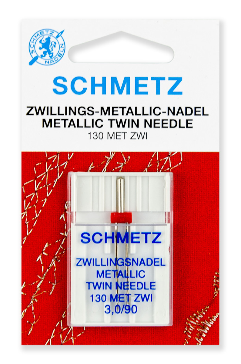 Иглы двойные для металлизированных нитей № 90/3,0, Schmetz, 1шт оптом