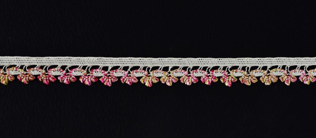 Тесьма кружевная 12 мм, цвет розовый, Mauri Angelo оптом