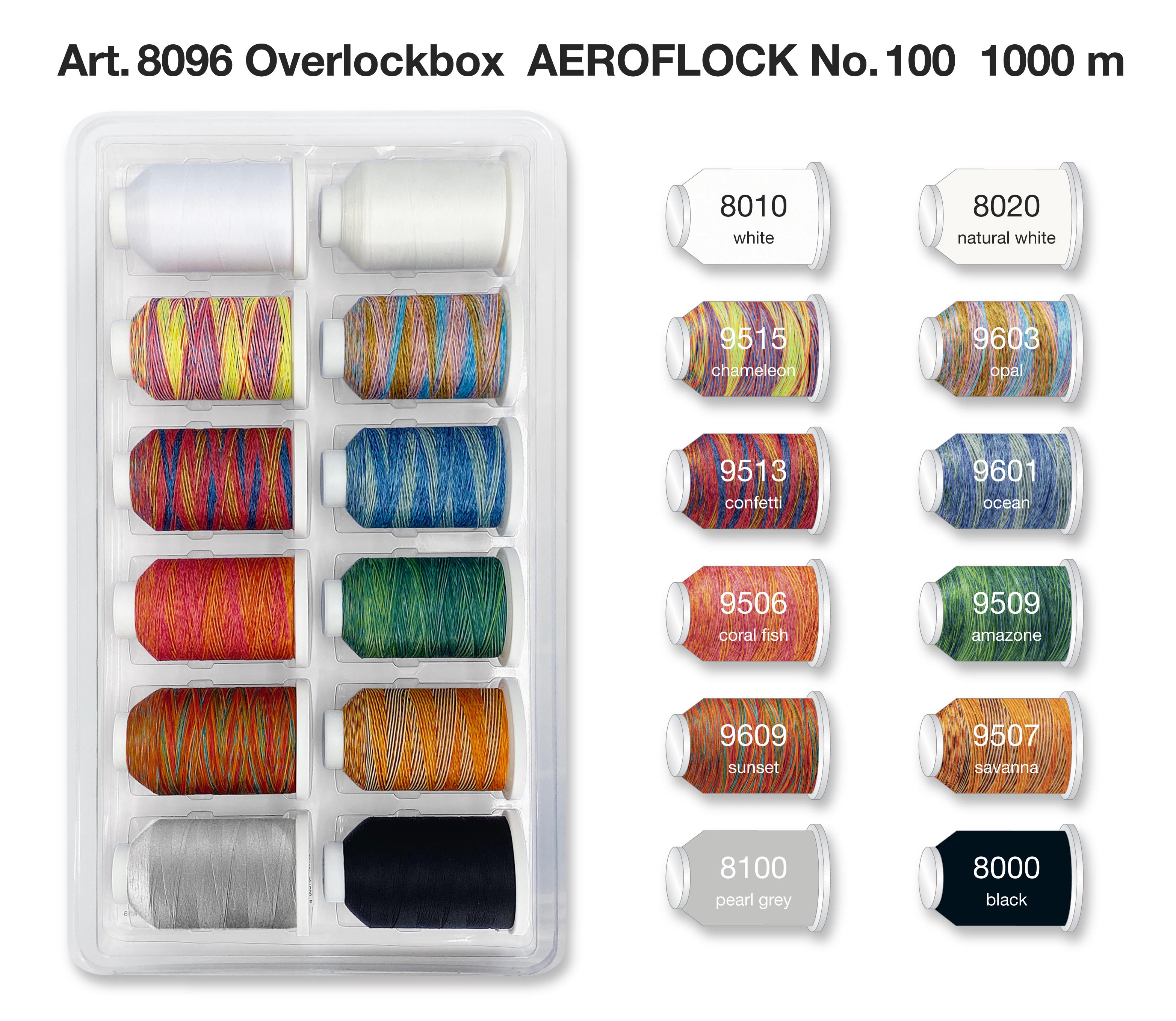 Набор ниток Aeroflock №100 12*1000м Madeira оптом