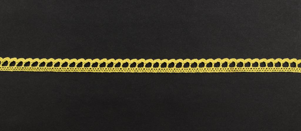 Тесьма кружевная, 9мм,  цвет желтый, Mauri Angelo оптом