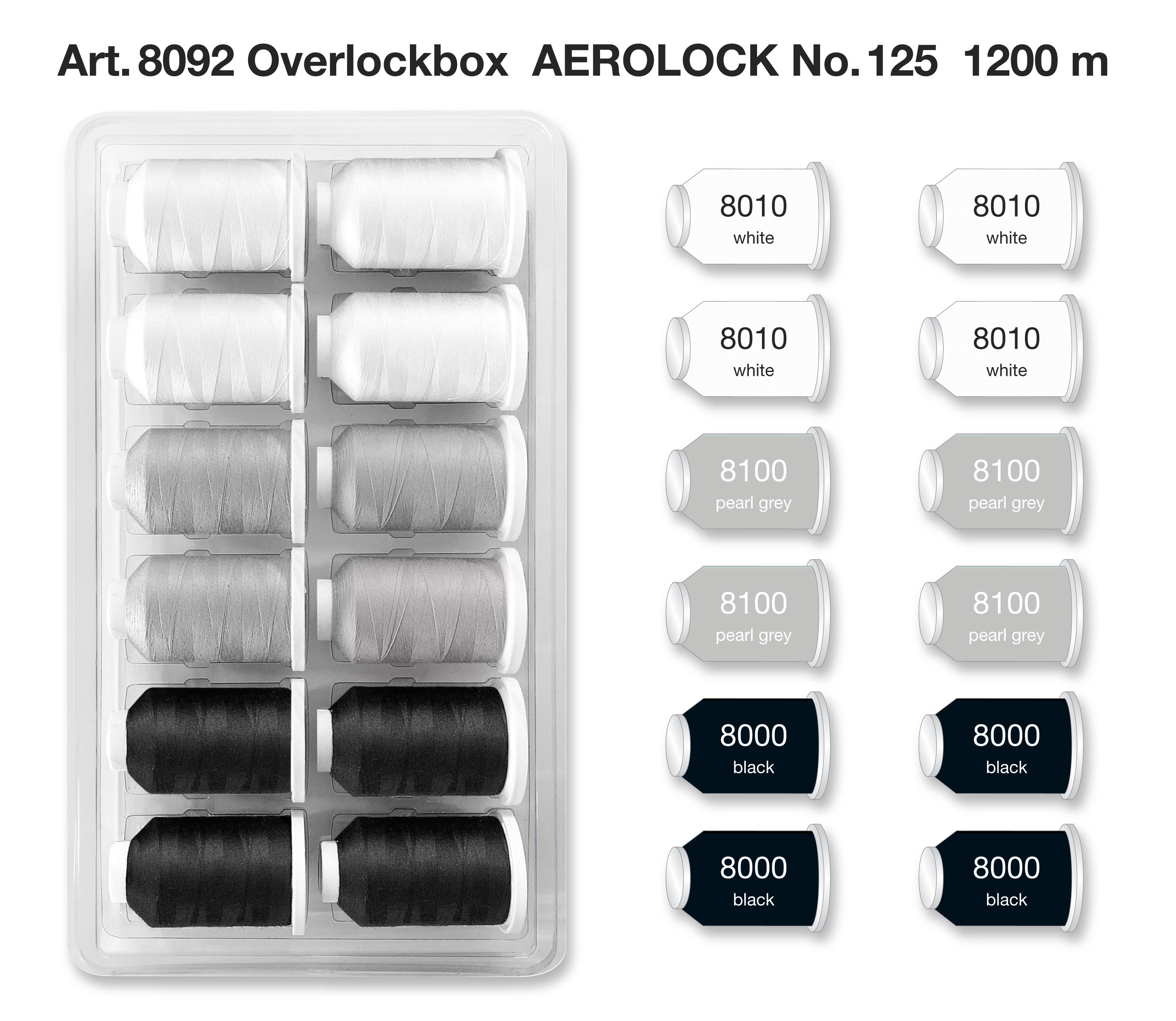 Набор ниток Aerolock №125 Blisterbox 12*1200м Madeira оптом