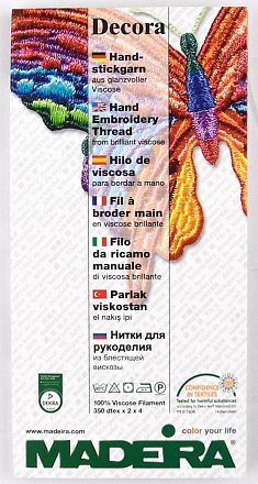 Печатная карта цветов с образцом Decora