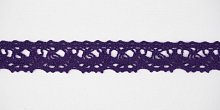 Тесьма кружевная, 16мм,  цвет фиолетовый, ALFA