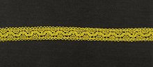 Тесьма кружевная, 15мм,  цвет горчично-желтый, ALFA