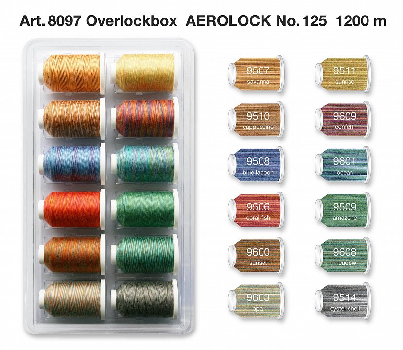 Набор ниток Aerolock №125 Blister Box Multicolor Madeira оптом