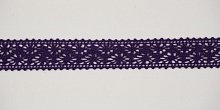Тесьма кружевная, 15мм,  цвет фиолетовый, ALFA