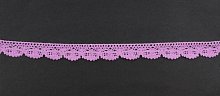 Тесьма кружевная, 16мм, цвет пурпурный, ALFA