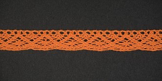 Тесьма кружевная, 16мм,  цвет оранжевый, ALFA