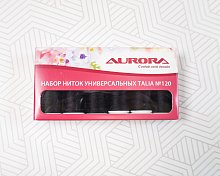 Набор ниток универсальных Talia №120 Черные AU-2635 Aurora оптом