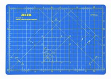 Коврик раскройный двусторонний 30*22см, цвет синий, 2 мм, ALFA оптом