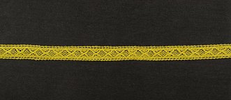 Тесьма кружевная, 15 мм,  цвет горчично-желтый, ALFA