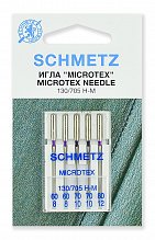 Иглы микротекс (особо острые) №60(2),70(2),80, Schmetz, 5шт оптом