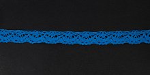 Тесьма кружевная, 15мм,  цвет голубой, ALFA