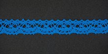 Тесьма кружевная, 16мм,  цвет голубой, ALFA
