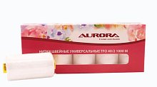 Нитки швейные универсальные Aurora TF 40/2, 1000 м, уп 5 штук оптом