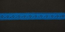 Тесьма кружевная, 15мм,  цвет голубой, ALFA