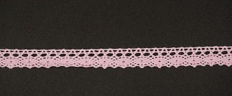 Тесьма кружевная, 12мм, цвет светло-розовый, ALFA (AF-047-020)