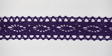 Тесьма кружевная, 21мм,  цвет фиолетовый, ALFA