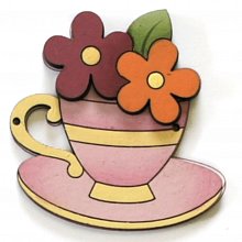 Декоративные пуговицы (цветы в чашке)