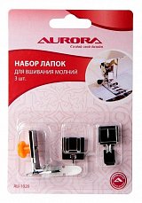 Набор лапок для швейных машин, для вшивания молний(3 шт) Aurora оптом