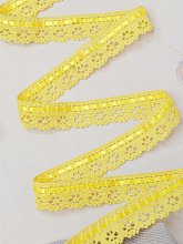 Тесьма кружевная, 19мм, цвет желтый