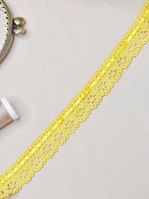 Тесьма кружевная, 19мм, цвет желтый