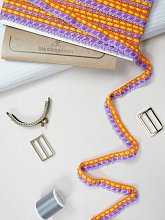 Тесьма кружевная, цвет мультиколор, 23мм (7287EL/PL1/LY1)