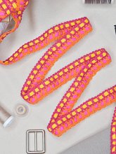 Тесьма кружевная, цвет мультиколор, 23мм (7287EL/PL17/LY17)