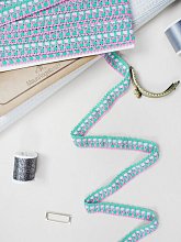 Тесьма кружевная, цвет мультиколор, 23мм