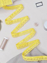 Тесьма кружевная, 19мм, цвет желтый